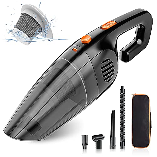 Les meilleurs aspirateurs de voiture en 2021 8 Aspirateur de voiture, FARYODI 7000PA Aspirateur portable à main haute puissance, sans fil et alimenté par batterie, aspirateur sec et humide rechargeable pour le nettoyage de la maison et de la voiture, avec filtres et sac de transport, noir