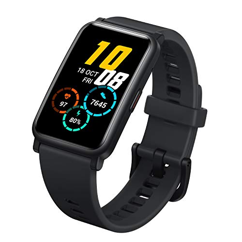 Honor Watch ES Montre intelligente, 1.64 'AMOLED 5ATM étanche 10 jours en veille Bracelet intelligent avec Bluetooth 30 mm Fitness Tracker Tracker d'activité (Noir)