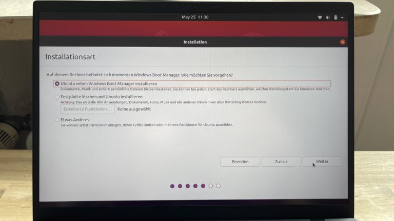 Lenovo Thinkpad X1 Nano avec Ubuntu : une équipe solide 4 Installer Linux à côté ou à la place de Windows ? Les deux sont possibles - l'installation complète est beaucoup plus facile.