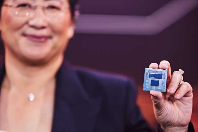 AMD présente des puces V-Cache 3D empilées, ce qui donne jusqu'à 192 Mo de cache L3 1 AMD shows off stacked 3D V-Cache chiplets, resulting in up to 192MB of L3 cache
