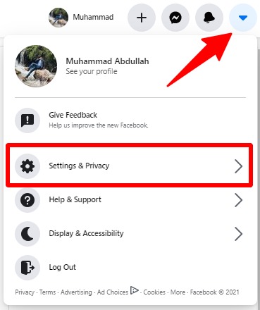 Comment désactiver ou désactiver un compte Facebook 2 ouvrir les paramètres Facebook