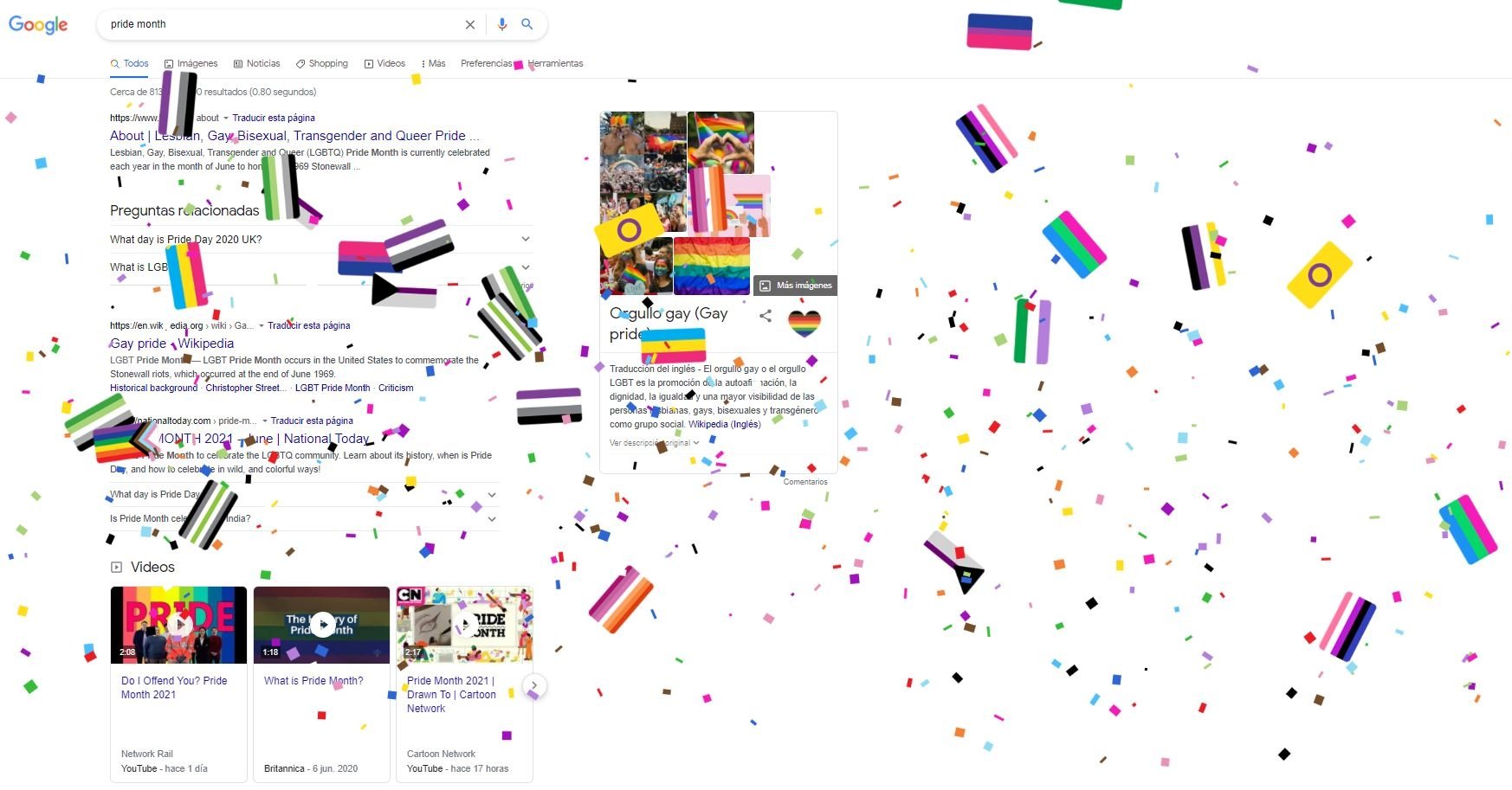 Google tiene un huevo de Pascua para el mes del orgullo LGBT: así es como se activa 2 orgullo huevo de pascua de google