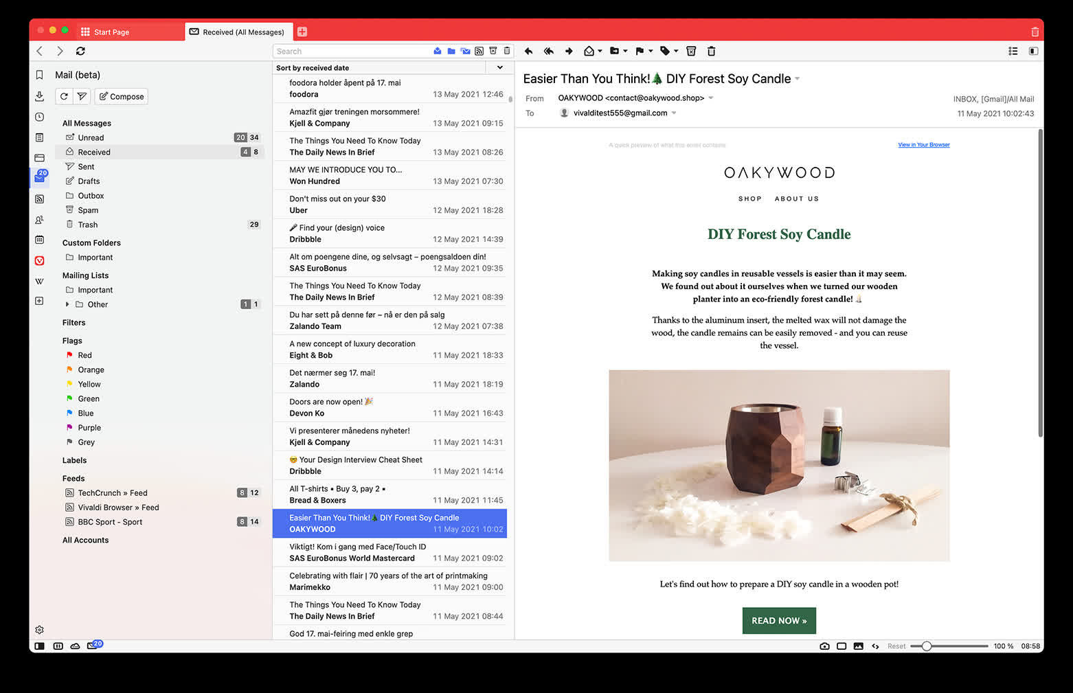La actualización de Vivaldi agrega cliente de correo electrónico integrado, lector de RSS, calendario y más al navegador 2 La actualización de Vivaldi agrega un cliente de