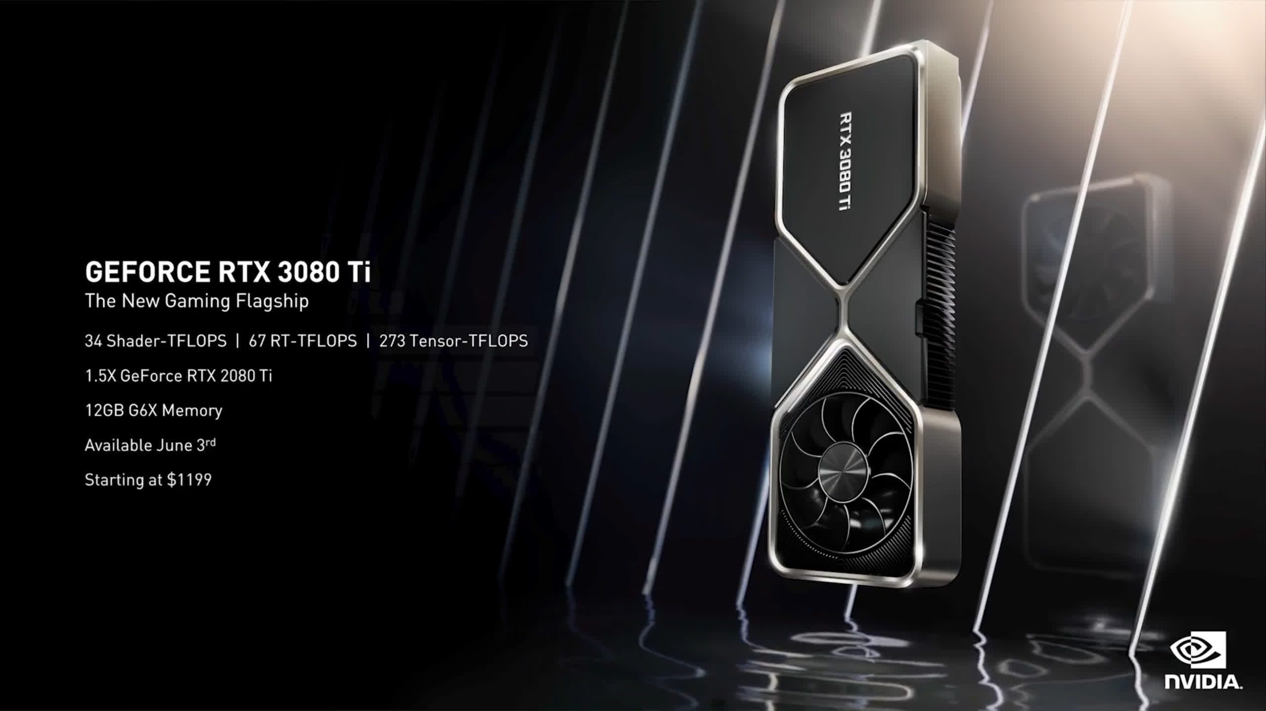 Nvidia presenta la GeForce RTX 3080 Ti, que ofrece un rendimiento similar a la RTX 3090 de $ 1,199; RTX 3070 Ti llega el 10 de junio por $ 599 2 Nvidia presenta la GeForce RTX 3080 Ti que ofrece rendimiento