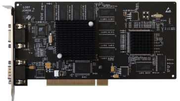 This retro graphics cards features a Voodoo 3 and a PowerVR GPU on a single card