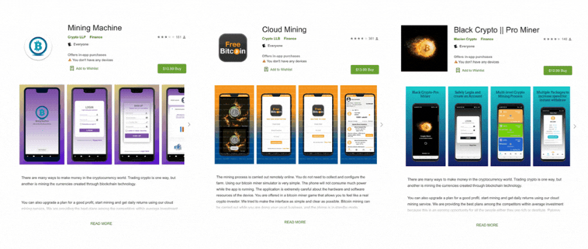 De fausses applications de cryptomining, certaines trouvées sur le Play Store, escroquent 350 000 $ auprès des utilisateurs 3 De fausses applications de cryptomining certaines trouvees sur le Play