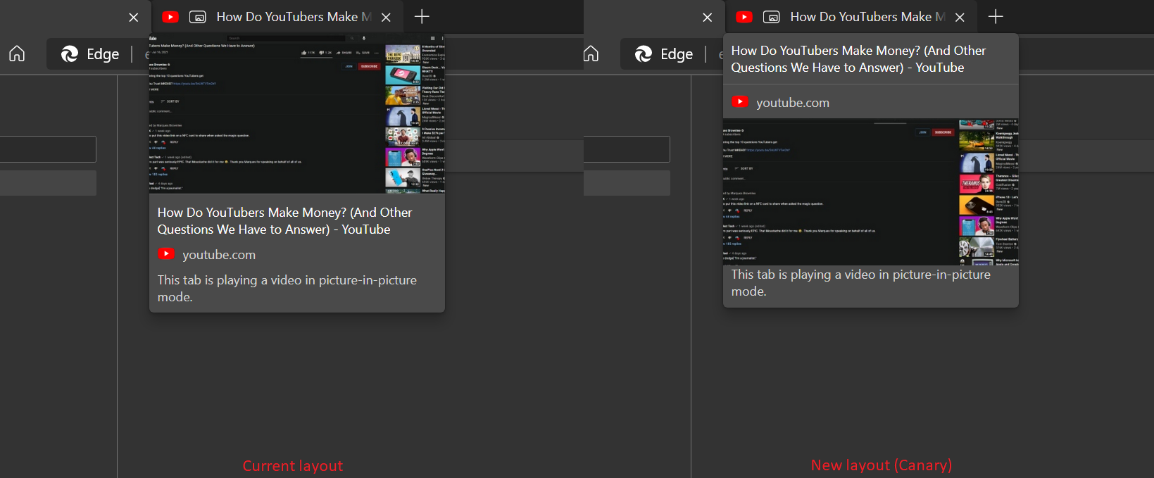 Microsoft Edge améliore l'aperçu des onglets 2 Aperçus dans Microsoft Edge