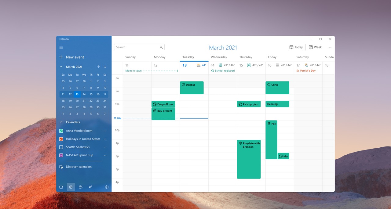 Les applications Mail, Clippings et Calculator sont renouvelées dans Windows 11 3 La nouvelle application Calendrier dans Windows 11