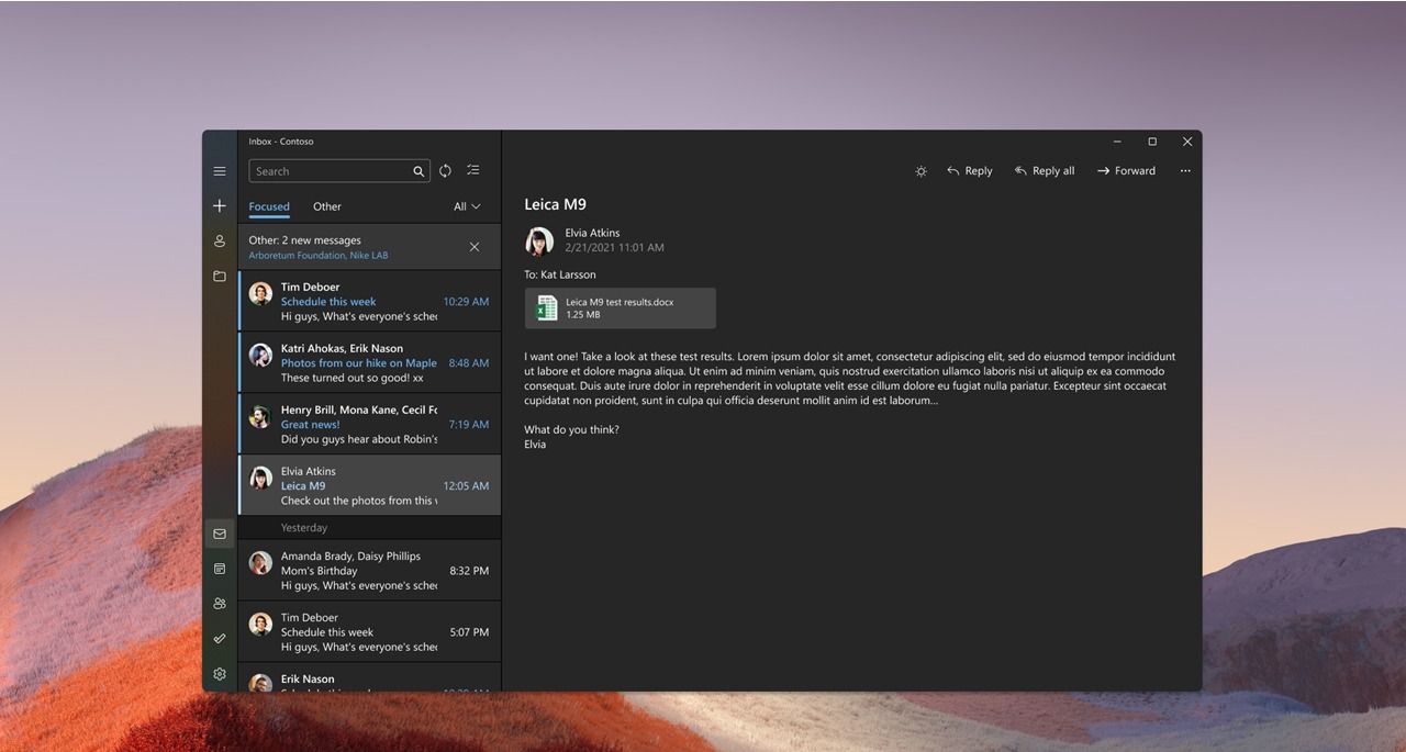 Les applications Mail, Clippings et Calculator sont renouvelées dans Windows 11 4 La nouvelle application Mail dans Windows 11
