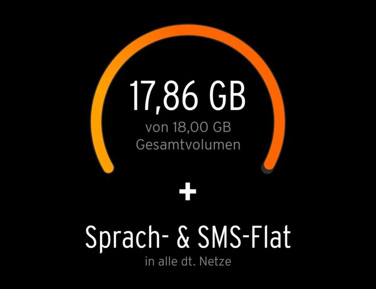 Ici dans l'exemple : L'application Otelo fournit des informations sur le volume de données encore disponible.  (Capture d'écran)
