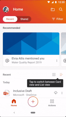 Les cartes d'archives arrivent dans Office pour Android 1 Cartes dans Office pour Android