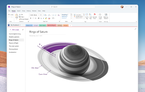 Microsoft annonce un renouvellement total de OneNote avec Windows 11 2 Le nouveau OneNote avec son nouveau ruban
