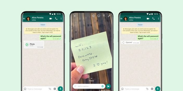 Comment envoyer des photos et des vidéos qui disparaissent dans WhatsApp 6 Vue WhatsApp une fois la mise à jour des fonctionnalités