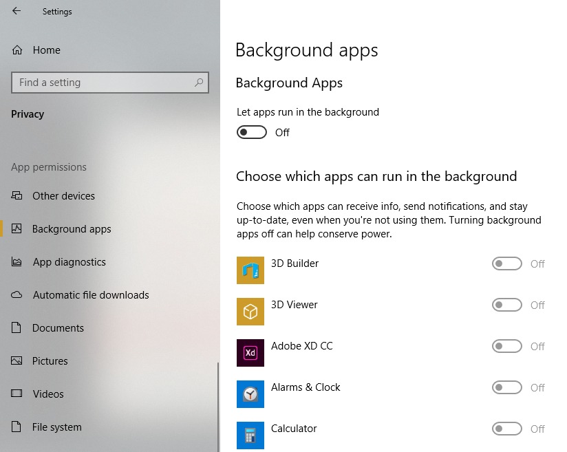 Comment désactiver les applications en arrière-plan dans Windows 10 4 désactiver les applications en arrière-plan à la fois