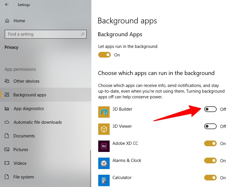 Comment désactiver les applications en arrière-plan dans Windows 10 5 désactiver les applications individuellement