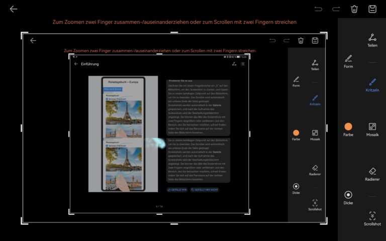 Harmony OS à l'essai : Il y a une vie sans Google 11 Scrollshot infructueux : Au milieu on peut encore voir les restes du "S" en turquoise, qu