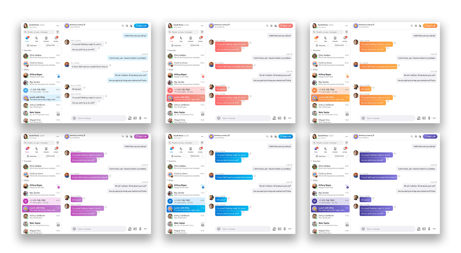 Les nouveaux thèmes Skype
