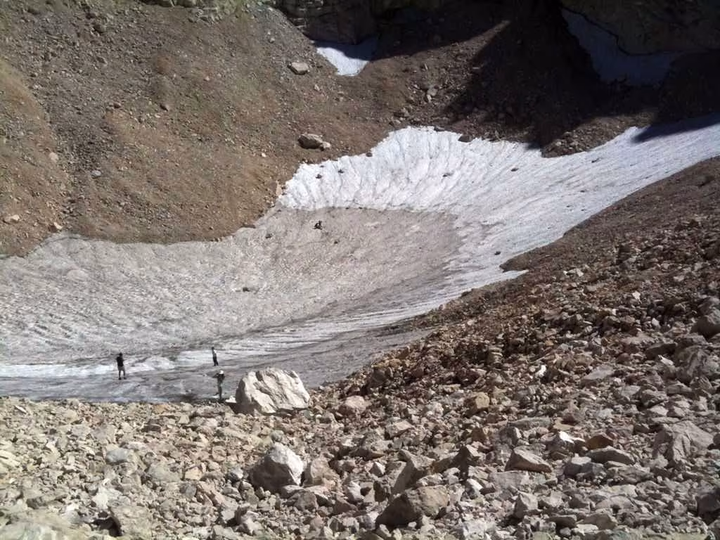 Le Glacier Calderone Sur Le Gran Sasso A Rétréci De