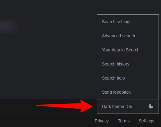 Comment activer le mode sombre dans la recherche Google 4 thème sombre de la recherche google