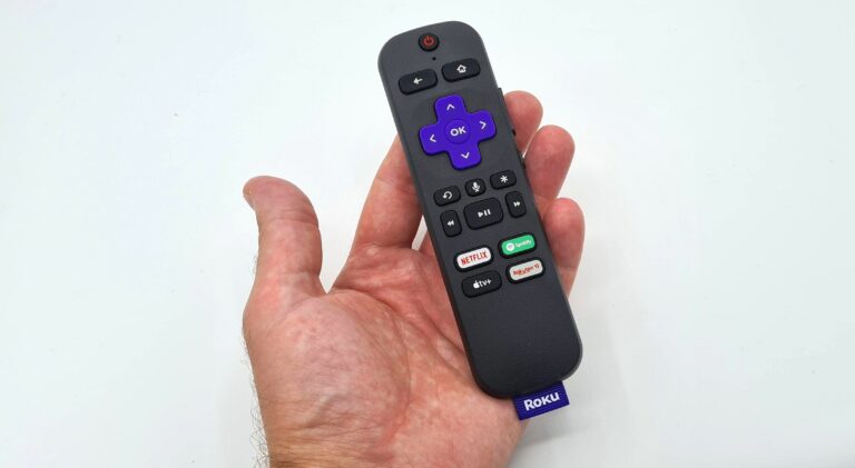 Roku Streambar dans le test : La barre de son qui diffuse aussi des films 4 La télécommande est facile à tenir. (Photo : Netcost)