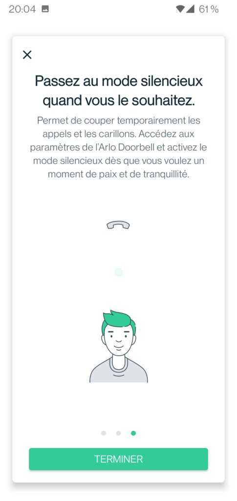 Arlo TEST du kit de sécurité/surveillance (Caméra Ultra 2, Indoor et Sonnette) 63 Arlo Chime 2 Application Silence