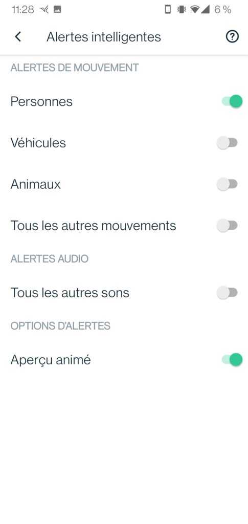 Arlo TEST du kit de sécurité/surveillance (Caméra Ultra 2, Indoor et Sonnette) 15 Arlo Essential Indoor Camera Applition Detection