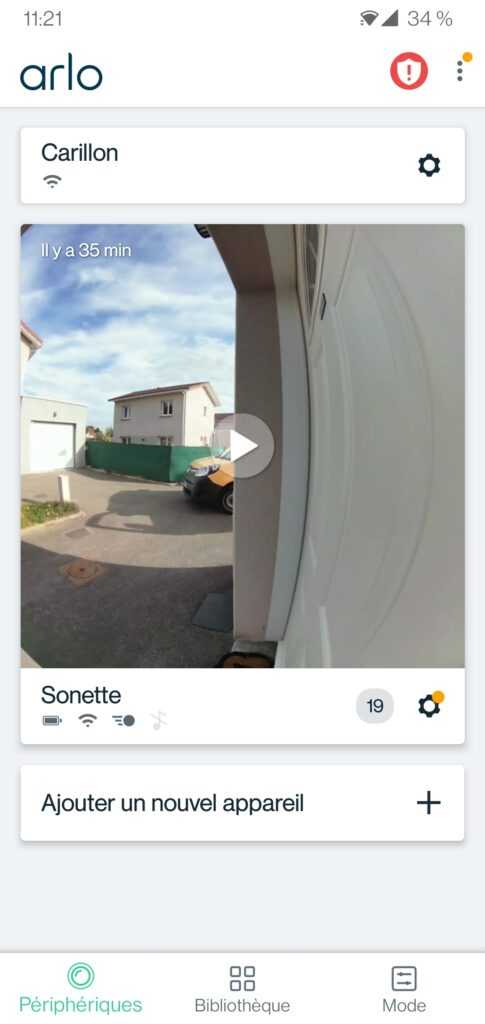 Arlo TEST du kit de sécurité/surveillance (Caméra Ultra 2, Indoor et Sonnette) 48 Arlo Essential Videl Doobell Wire Application Live