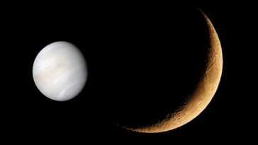 Aujourd'hui L'étreinte Incontournable Entre Le Croissant De Lune Et Vénus