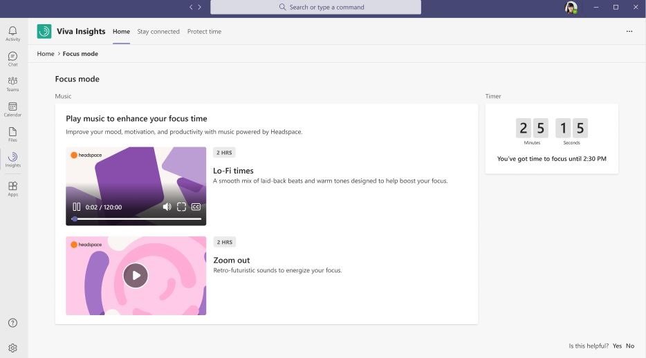 Des sessions de concentration arrivent également dans Microsoft Teams 3 Des sessions de concentration arrivent egalement dans Microsoft Teams