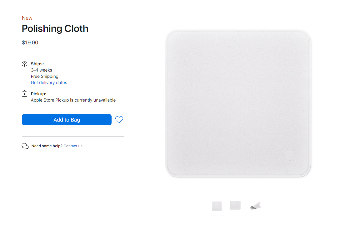 Le chiffon de polissage d'Apple enlèvera les taches de vos appareils Apple pour 19 $ 2 Le chiffon de polissage dApple enlevera les taches de vos