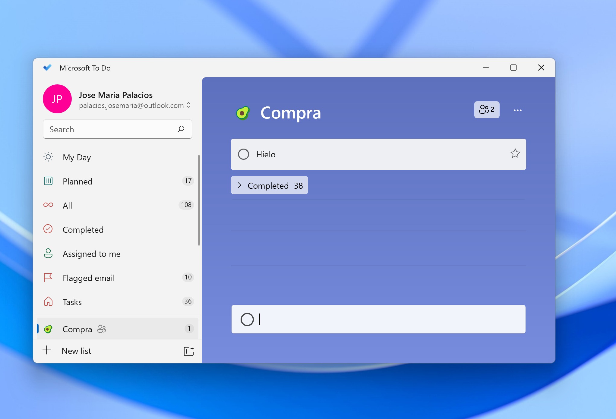Microsoft To-Do met à jour et adopte la conception de Windows 11 2 Le nouveau style visuel dans Microsoft To-Do