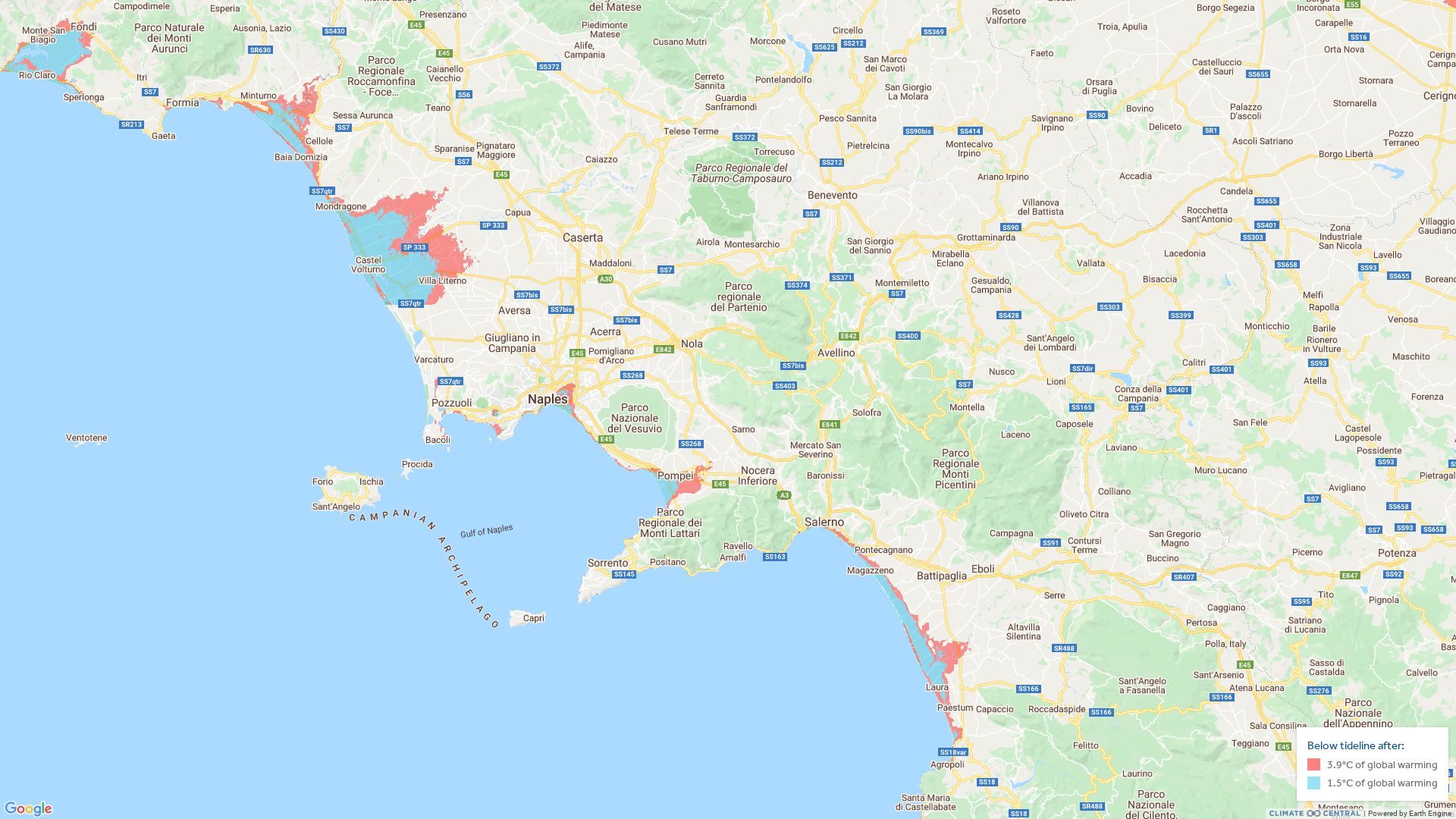 Naples et Catane sous l'eau : ce site montre à quoi ressemblera le monde après le changement climatique 2 Naples et Catane sous leau ce site montre a