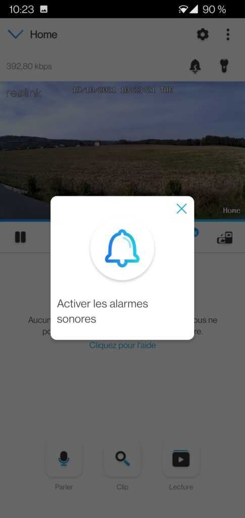 Reolink Argus 3 Pro Application Alarme