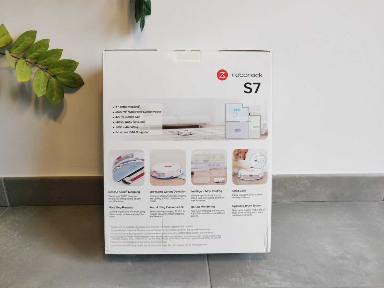 Roborock S7 en TEST: Roborock S7 en TEST: nettoyage haut de gamme avec lavage par ultrasons 3 Roborock S7 Boite Box Arriere Back