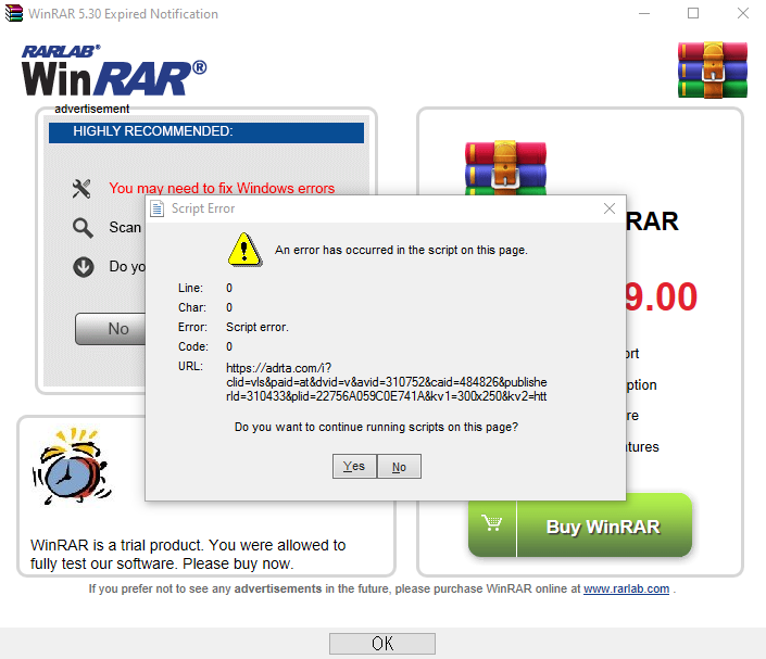 Si vous utilisez la version d'évaluation de WinRAR, mettez-la à jour maintenant 2 Si vous utilisez la version devaluation de WinRAR mettez la a