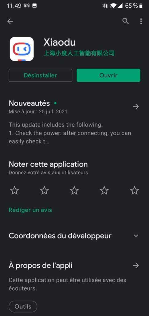 Xiaodu Du Smart Buds en Test: De très bons écouteurs bluetooth sous les 18€ ? 15 Xiaodu Du Smart Buds App Store