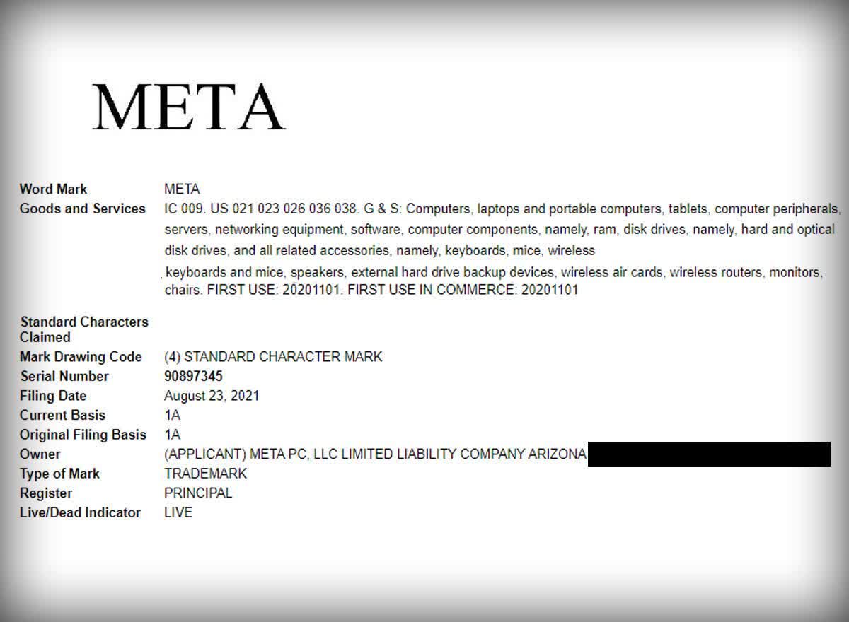 Meta est poursuivi par une autre société appelée Meta qui a déposé le nom en premier 2 1635860240 30 Le constructeur de PC de lArizona qui a depose une