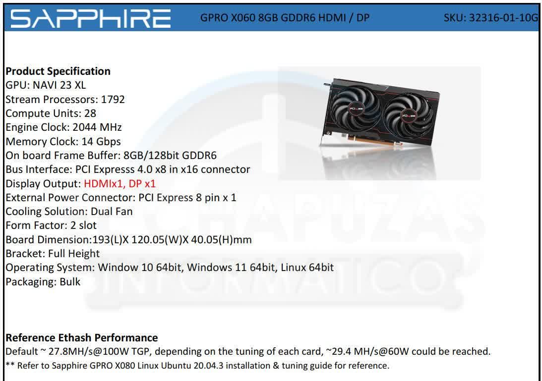 Les cartes minières basées sur le RDNA 2 de Sapphire révélées 5 1638273618 378 Les cartes minieres basees sur le RDNA 2 de Sapphire
