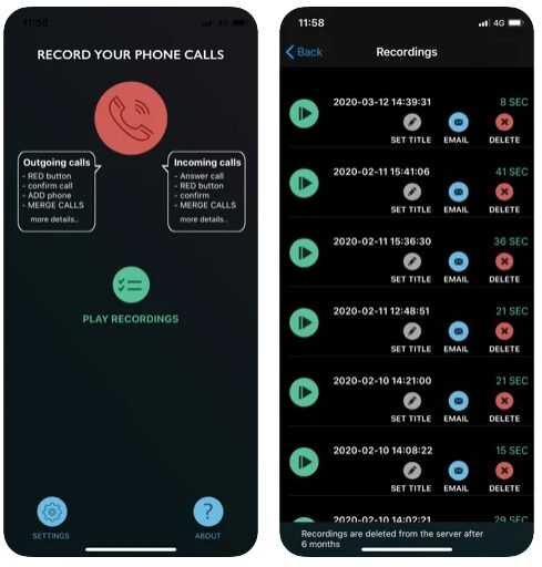 Les 10 meilleurs enregistreurs d'appels pour iPhone 10 Callrec Lite Intcall
