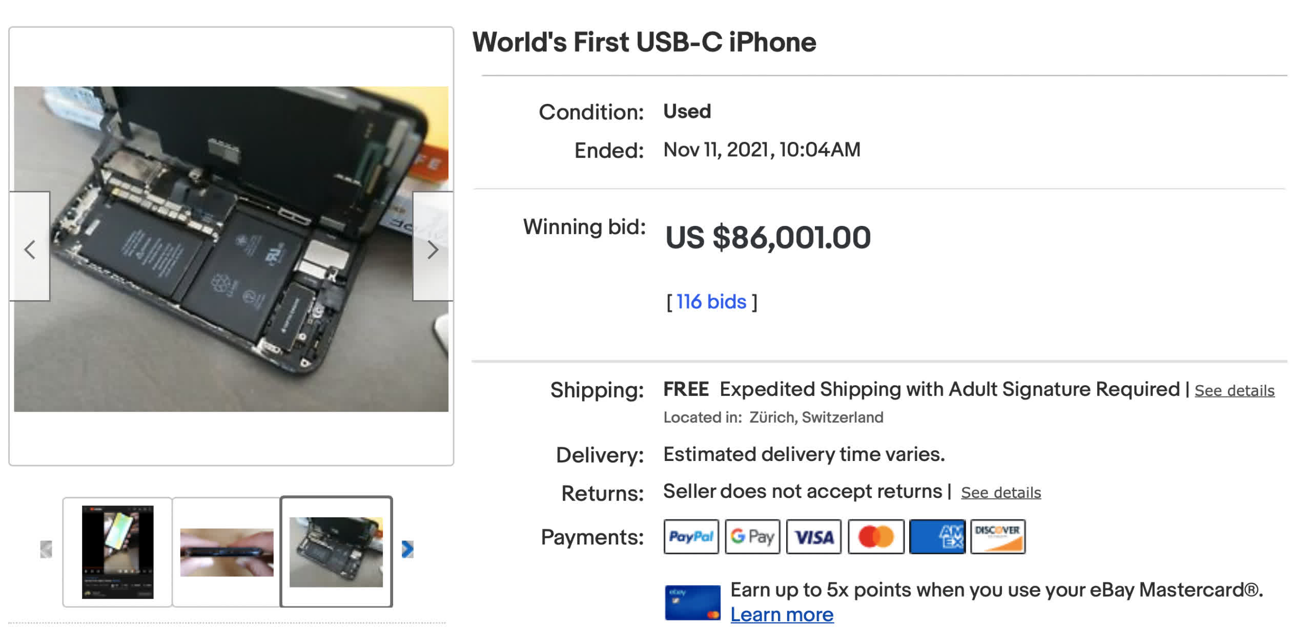 Clôture des enchères pour un iPhone USB-C unique en son genre à 86 001 $ 2 Cloture des encheres pour un iPhone USB C unique en son