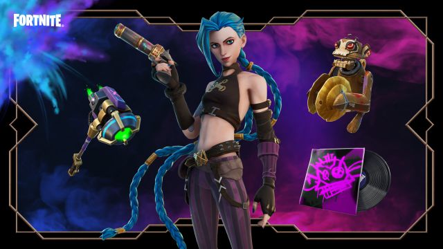 Jinx de League of Legends arrive sur Fortnite, comment avoir sa skin ? 2 fortnite épisode 2 saison 8 skin jinx arcane league of legends