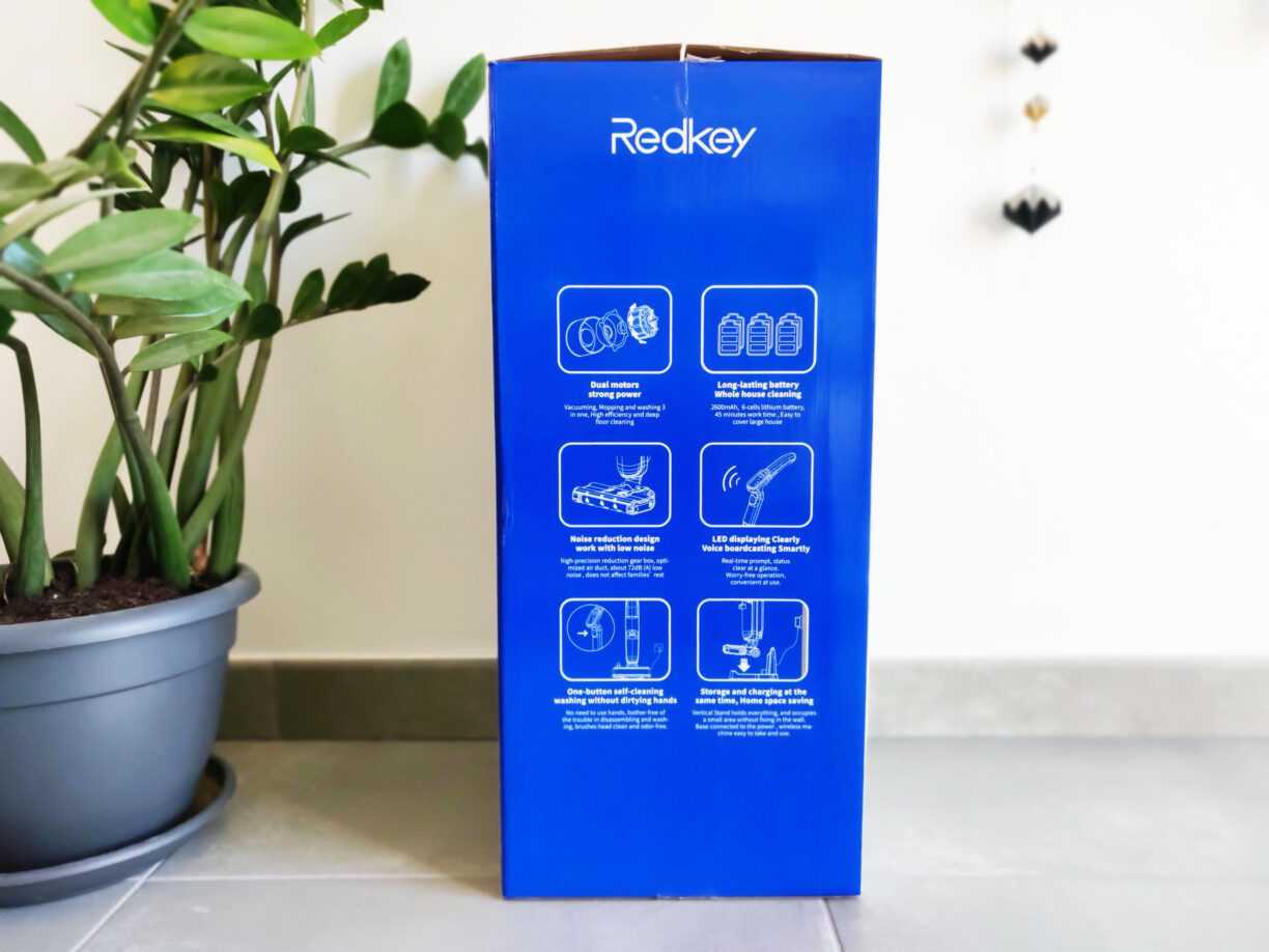 Redkey W12 en TEST: L'aspirateur balai serpillière 3 en 1 3 Redkey W12 Boite Cote Gauche