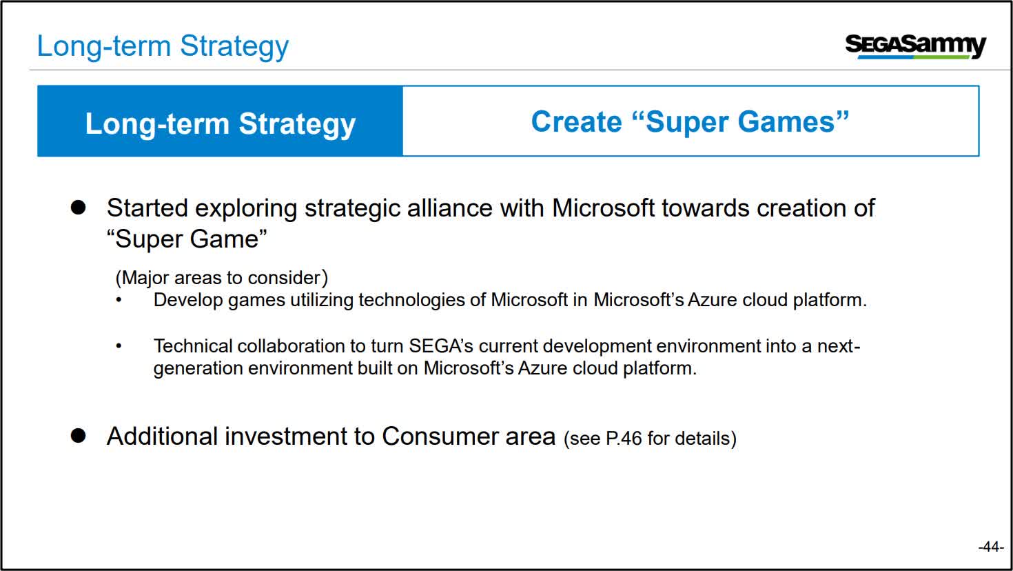 Sega dit que son "Super Game" ne sera pas exclusif à Microsoft 2 Sega dit que son Super Game ne sera pas
