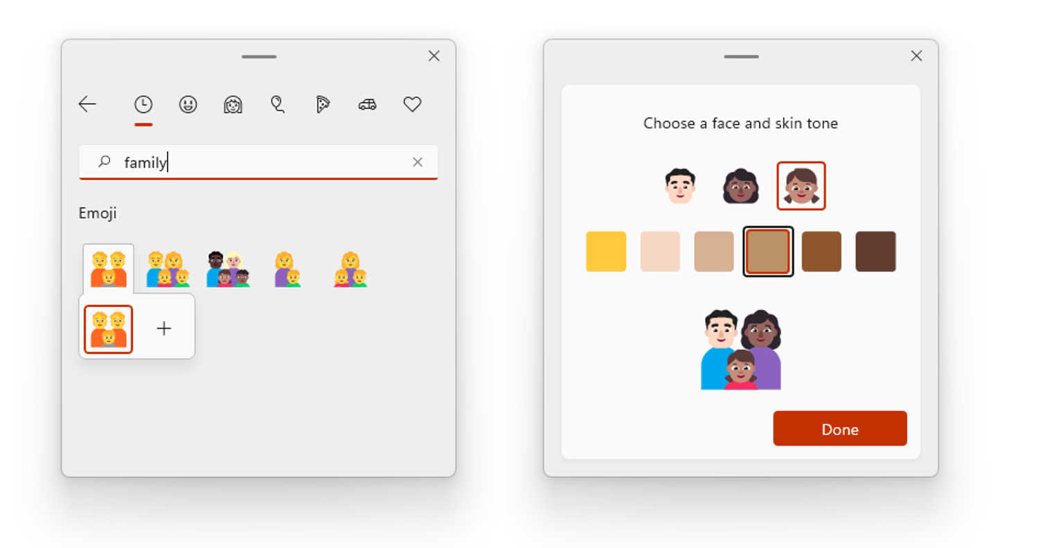Les emojis familiaux personnalisés dans Windows 11