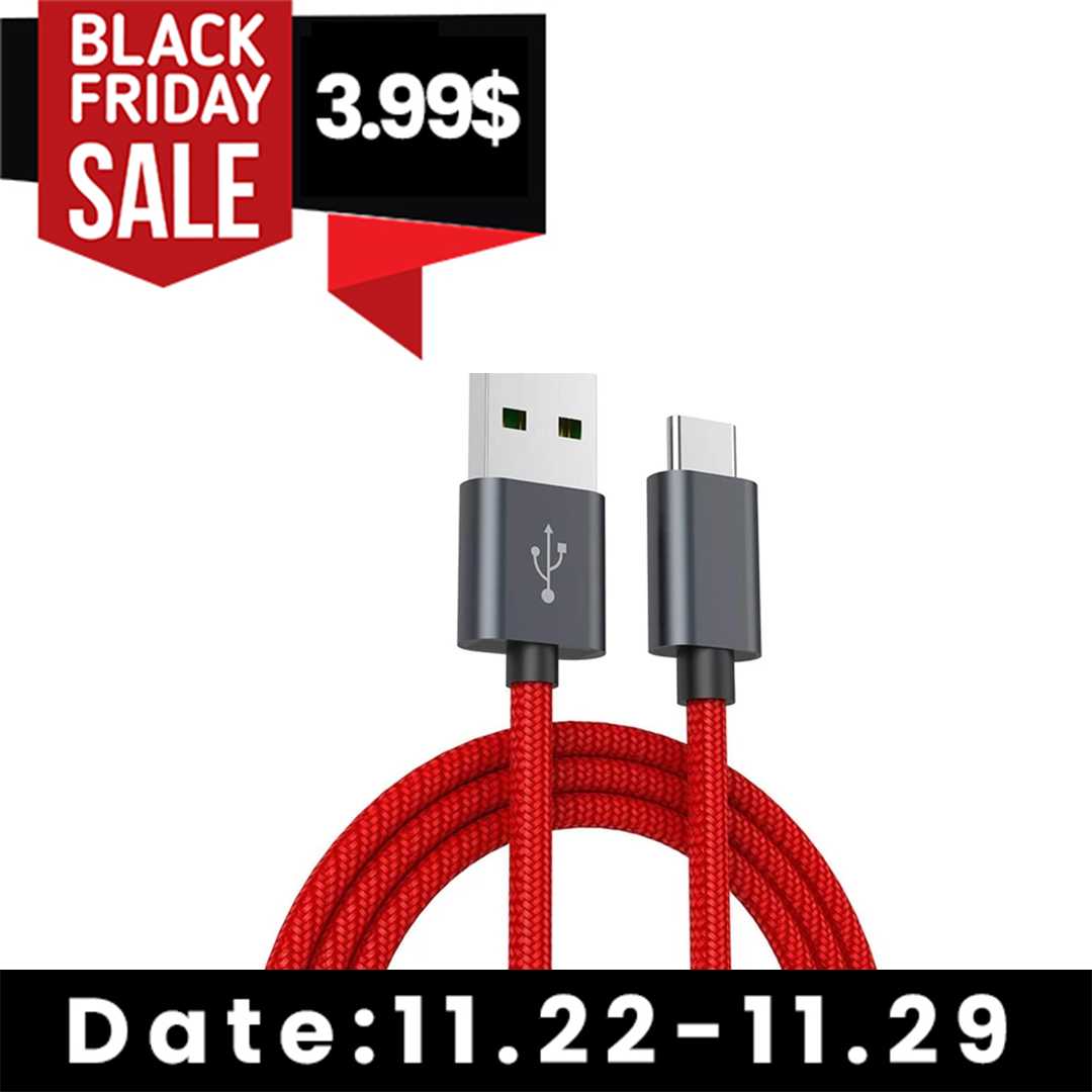 Le prix des câbles Xiaomi USB-C et Serrure connecté en chute libre pour le Black Friday ! 2 Xiaomi Mi Type C Braided Cable, 100cm – Red Black