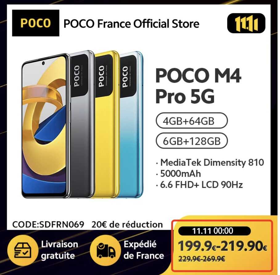 Le nouveau Xiaomi POCO M4 Pro à prix cassé pour le 11/11 ! 6 Poco M4 Pro 5g