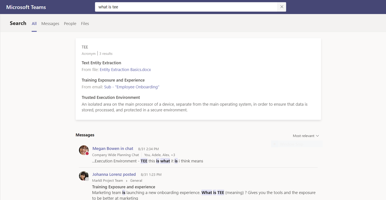 La recherche Microsoft Teams reçoit une mise à jour majeure 3 Questions et réponses dans la recherche Teams