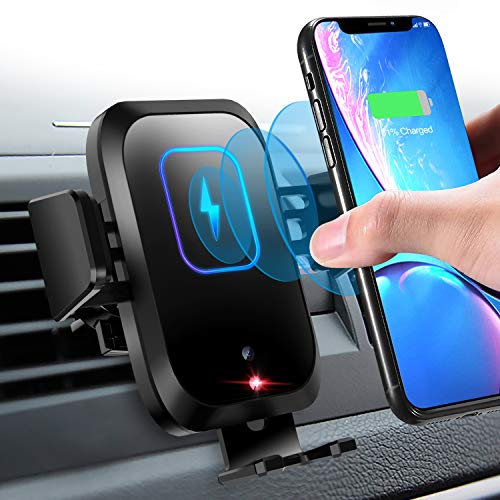 9 meilleurs supports de téléphone de voiture en 2021 8 Support de chargeur de voiture sans fil 10 W/7,5 W Qi capteur de charge rapide à serrage automatique support de téléphone pour voiture compatible iPhone 11/11 Pro/11 Pro Max/XS/XR/X/8/8+, Samsung S10/S10+/S9/S9+ /S8, note 10/10+ et plus