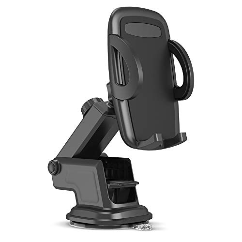 Support de téléphone de voiture série Maxboost DuraHold pour iPhone 13 12 11 Pro Max Xs XR X 8 7 Plus SE, Galaxy S20 Ultra S10 S10 + S10e, Note 10, LG, Huawei, Pixel[Washable Sticky Gel Pad/Extendable Holder Arm (Upgrade)]
