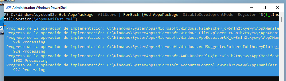 Comment désinstaller toutes les applications préinstallées de Windows 11 5 Redéploiement des applications préinstallées avec une commande PowerShell